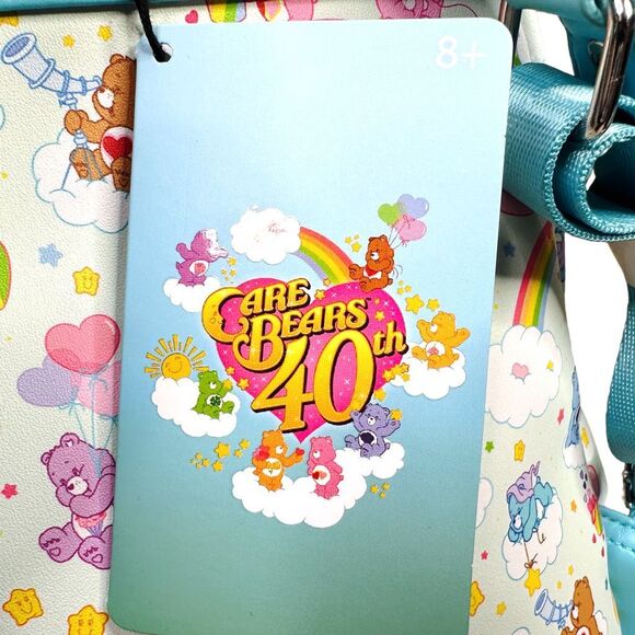 Loungefly x Care Bears 40th Anniversary Rainbow Mini Backpack 9” x 10.5” x 4.5” - Picture 8 of 9